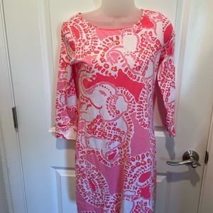 Lilly Pulitzer Hot Coral Elephant Trunk In Love Pima Cotton Dress Size XXS